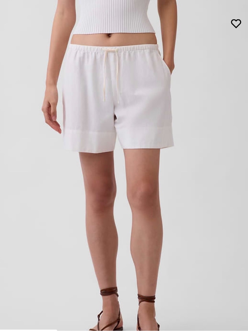 GAP Women's Cream Drawstring Lounge Shorts
